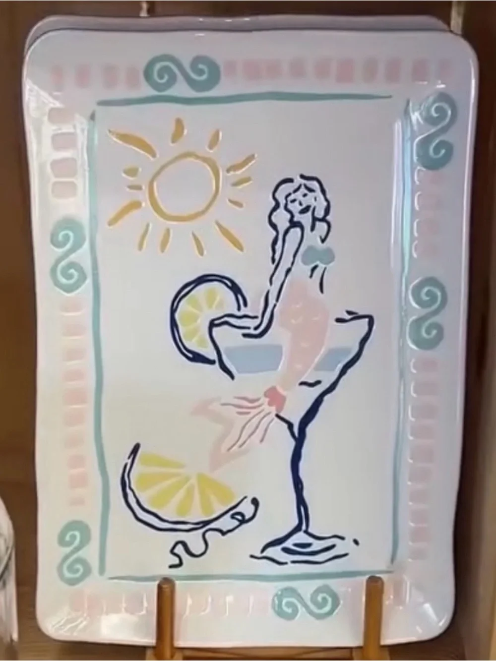 NEW Serving Platter - Watercolor Mermaid Club Serving Platter